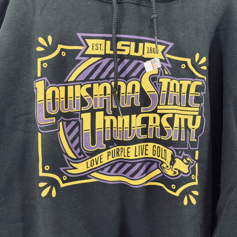 LSU Louisiana State University Hoodie Mens 5XL NEW Purple Gold NCAA Big & Tall - Picture 2 of 7